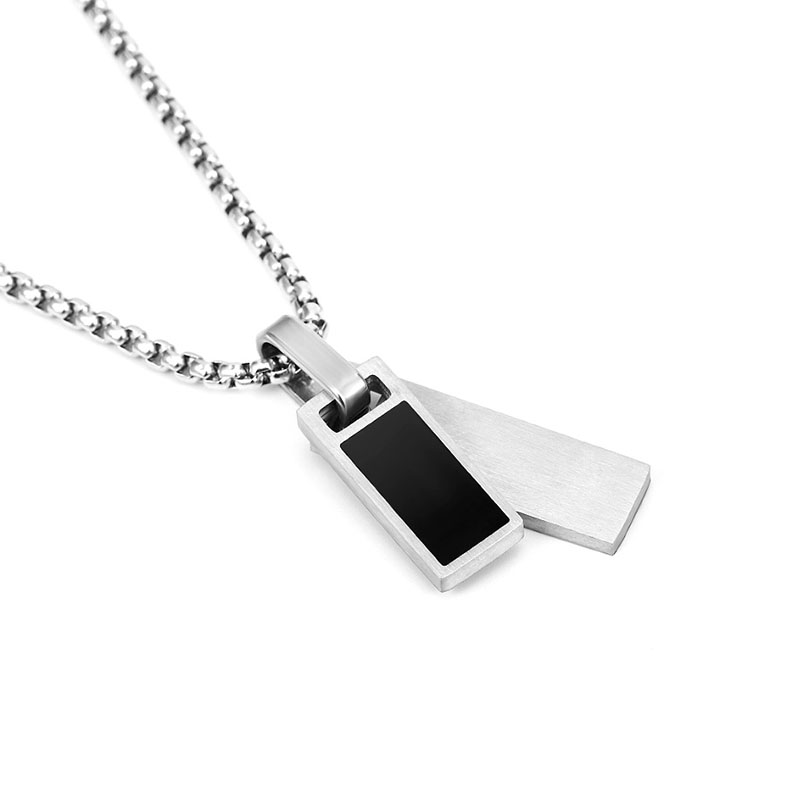 Mens Dog Tag Necklace - Kalung Dog Tag Dua Warna Stainless