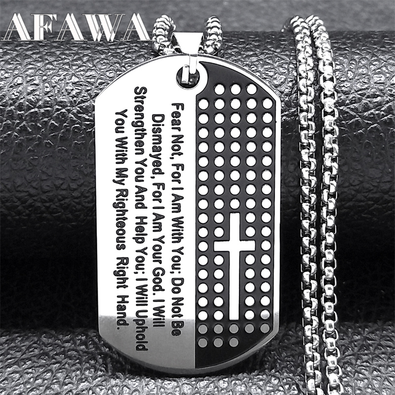 Mens Dog Tag Necklace - Takut Bukan Karena Aku Bersama Anda