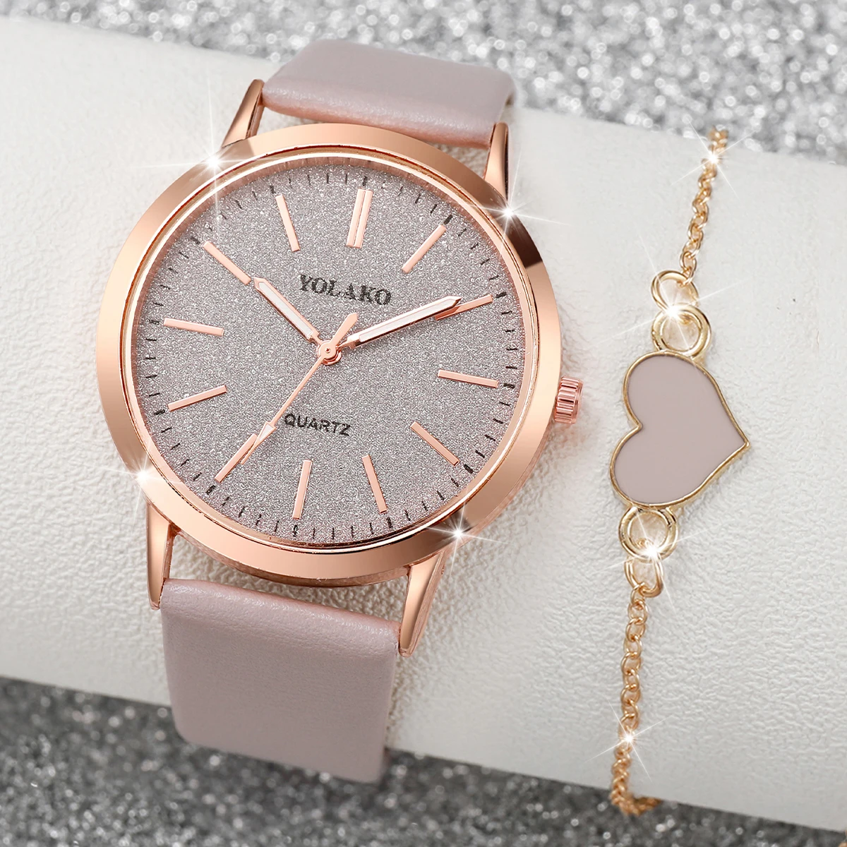 Jewelry Watches Women - 2 Buah/Set Jam Tangan Wanita Modis