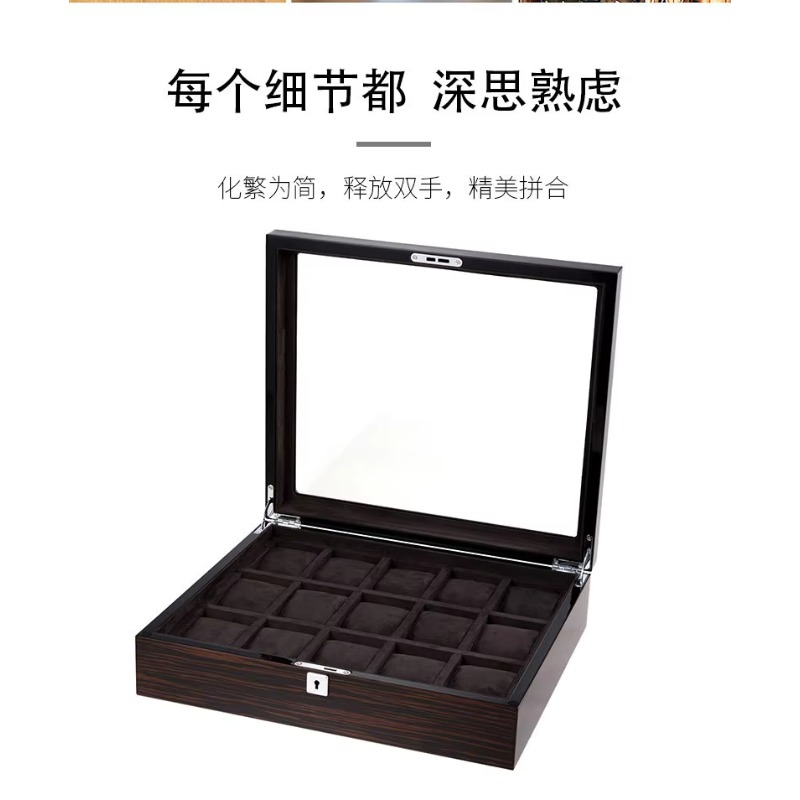 Jewelry Box With Watches - Kotak jam tangan multi-posisi berbahan kayu