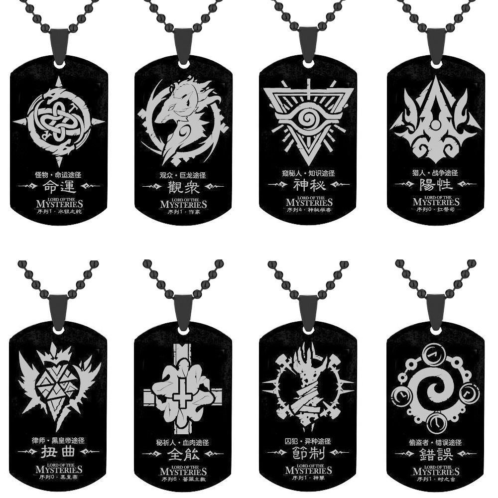 Mens Dog Tag Necklace - Kalung liontin Tag anjing Choker Anime