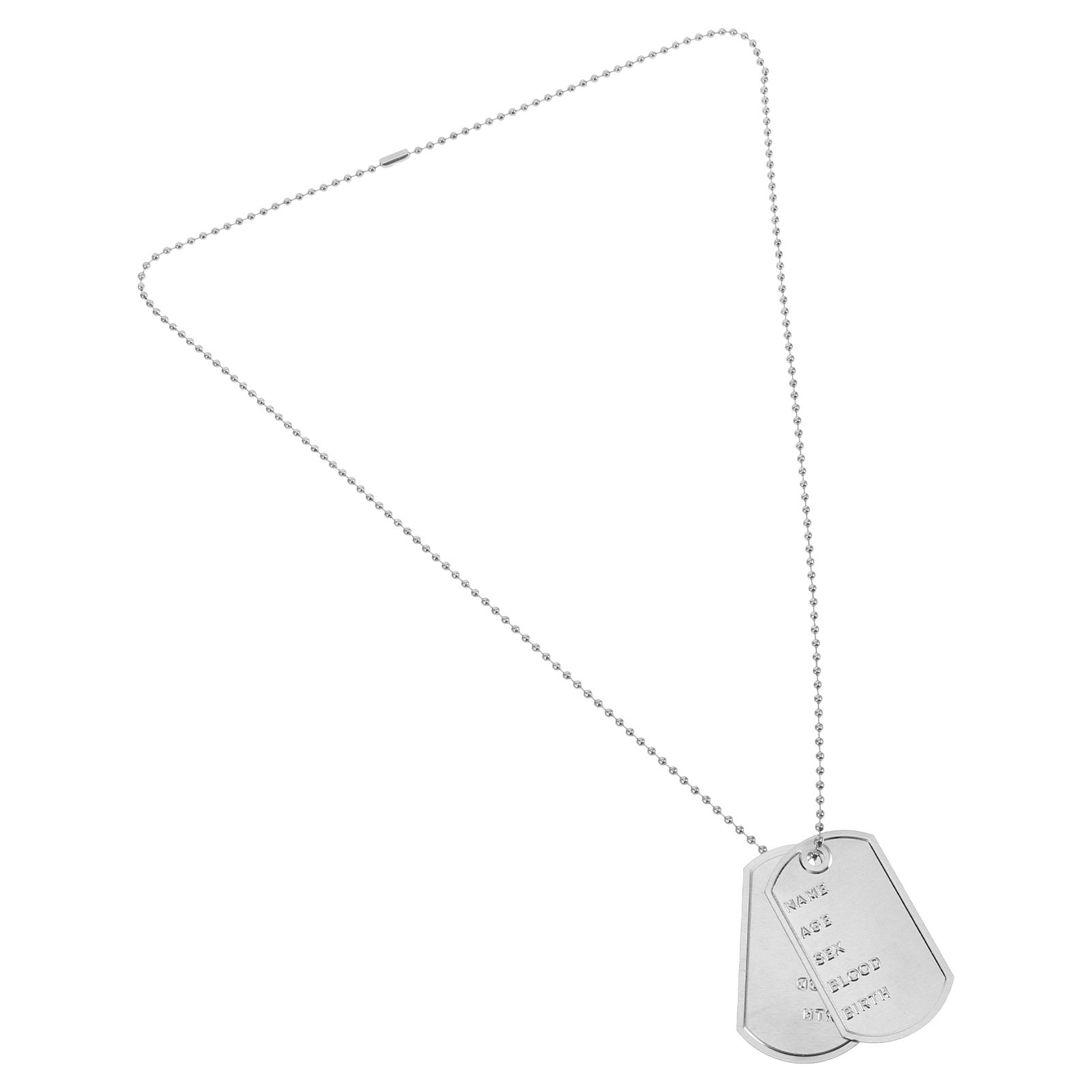 Mens Dog Tag Necklace - 1Set Kalung Tag Anjing Cosplay Rantai