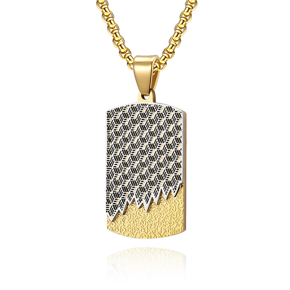 Mens Dog Tag Necklace - Kalung liontin anjing dua warna baja