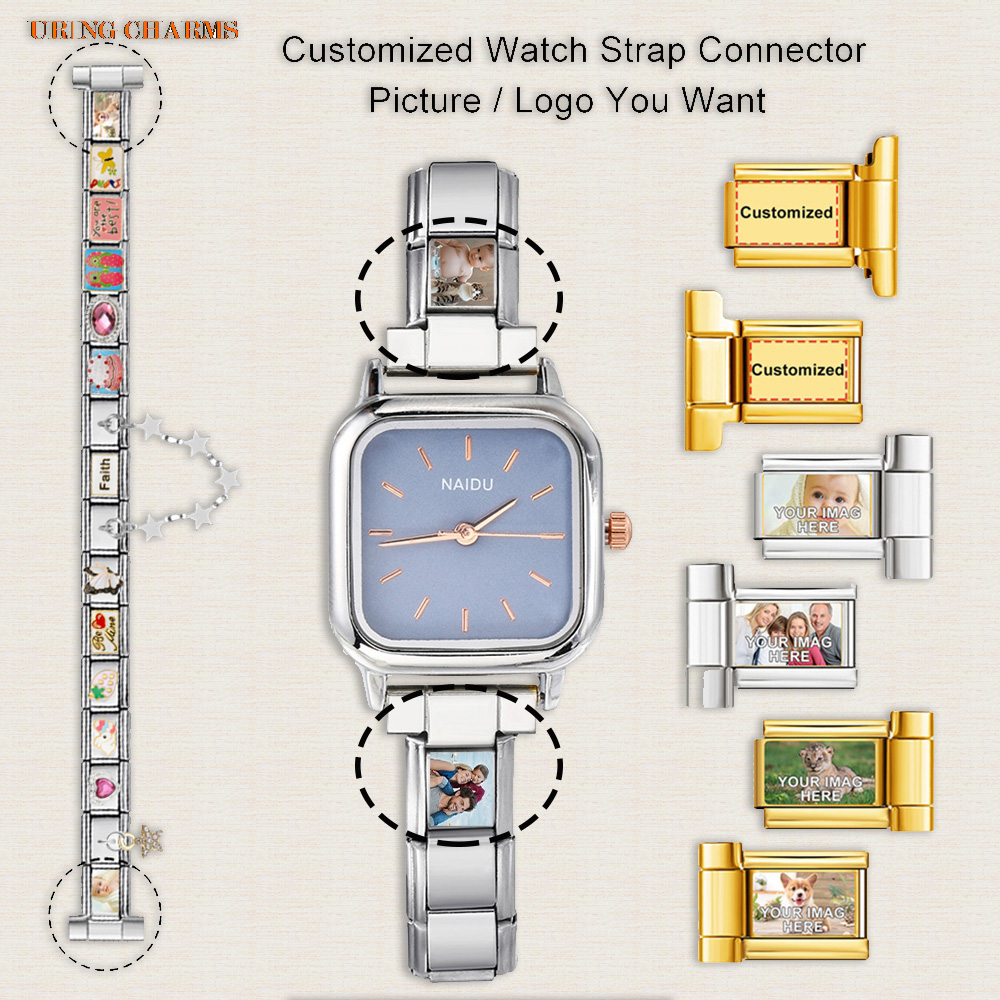 Jewelry Watches Women - 1 Pasang Logo Gambar Konektor Tali