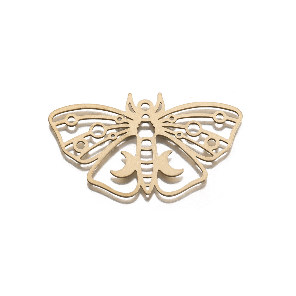 Butterfly Pendant Necklace - Kuningan Murni Jimat Ngengat Kupu-kupu dengan