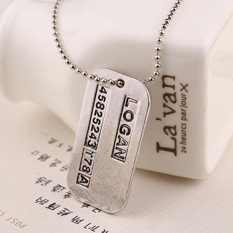 Mens Dog Tag Necklace - X Kalung Pria Logan Hugh Jackman