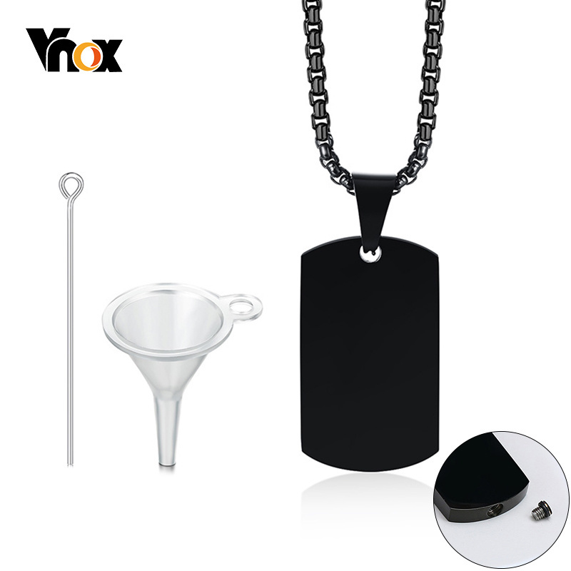 Mens Dog Tag Necklace - Vnox Kalung Liontin Kontainer Tag Anjing