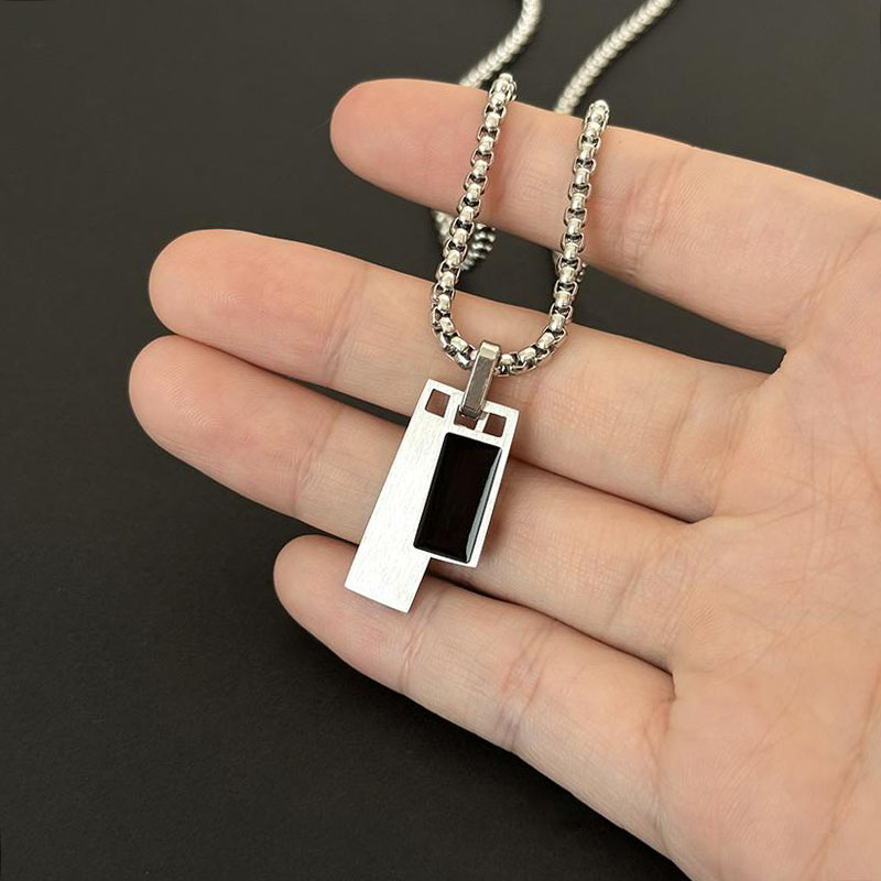 Kalung Dog Tag Dua Warna Stain - Mens Dog Tag Necklace ulasan dan harga