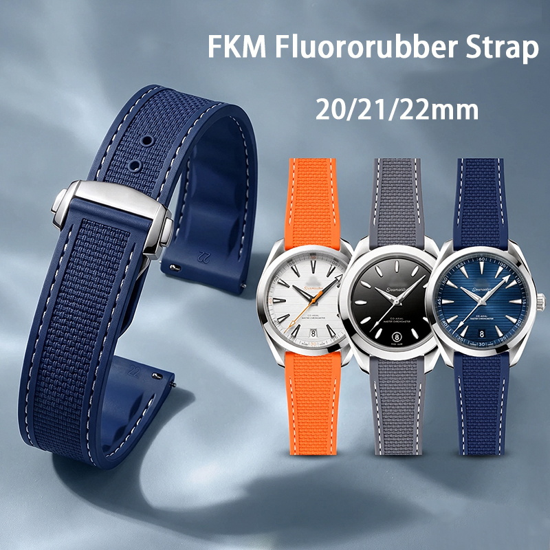 Tali Jam Tangan Lipat FKM 20mm - Omega Watch Seamaster ulasan dan harga
