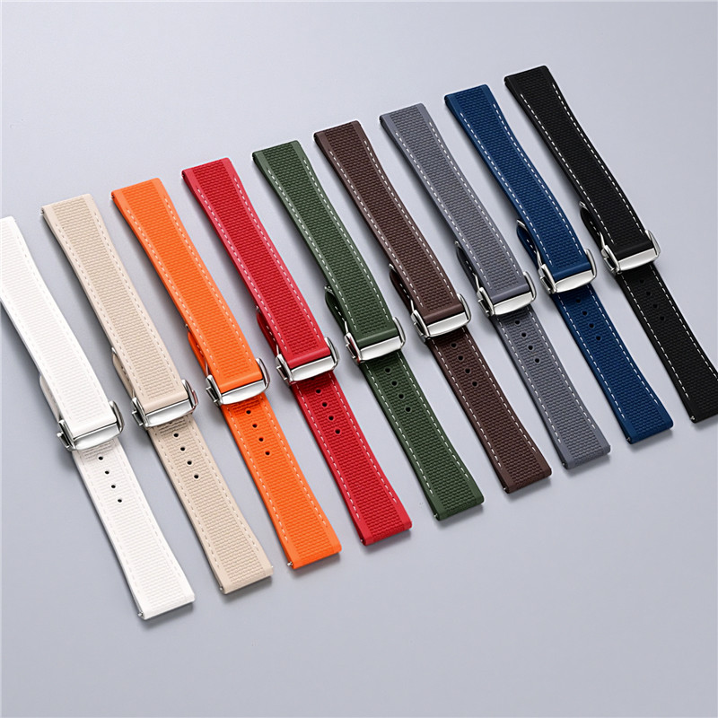 Tali Jam Tangan Lipat FKM 20mm - Omega Watch Seamaster ulasan dan harga