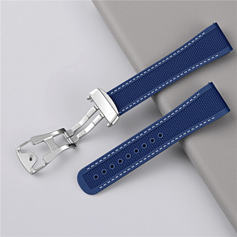 Tali Jam Tangan Lipat FKM 20mm - Omega Watch Seamaster ulasan dan harga