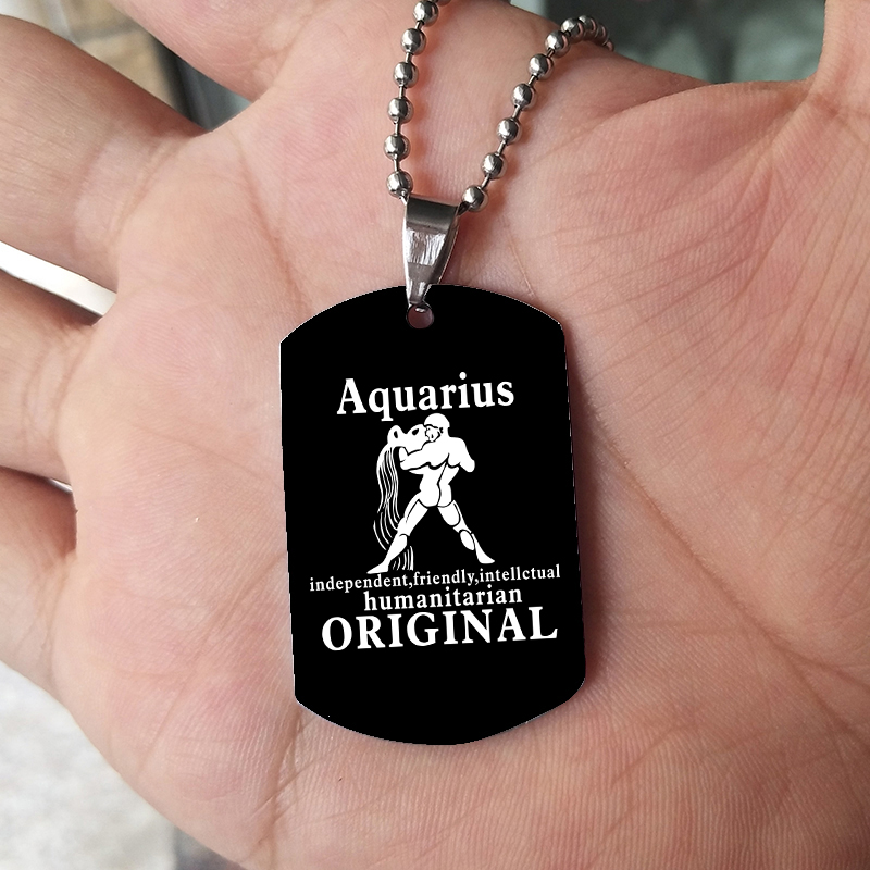 12 tanda zodiak kalung untuk p - Mens Dog Tag Necklace ulasan dan harga