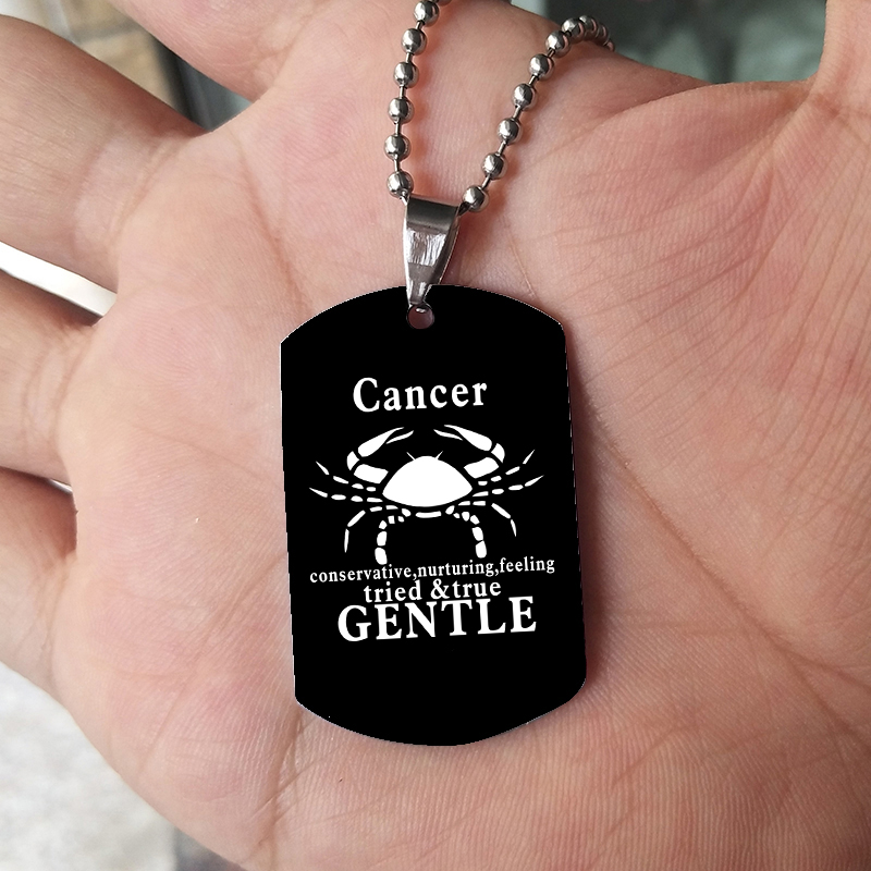 12 tanda zodiak kalung untuk p - Mens Dog Tag Necklace ulasan dan harga