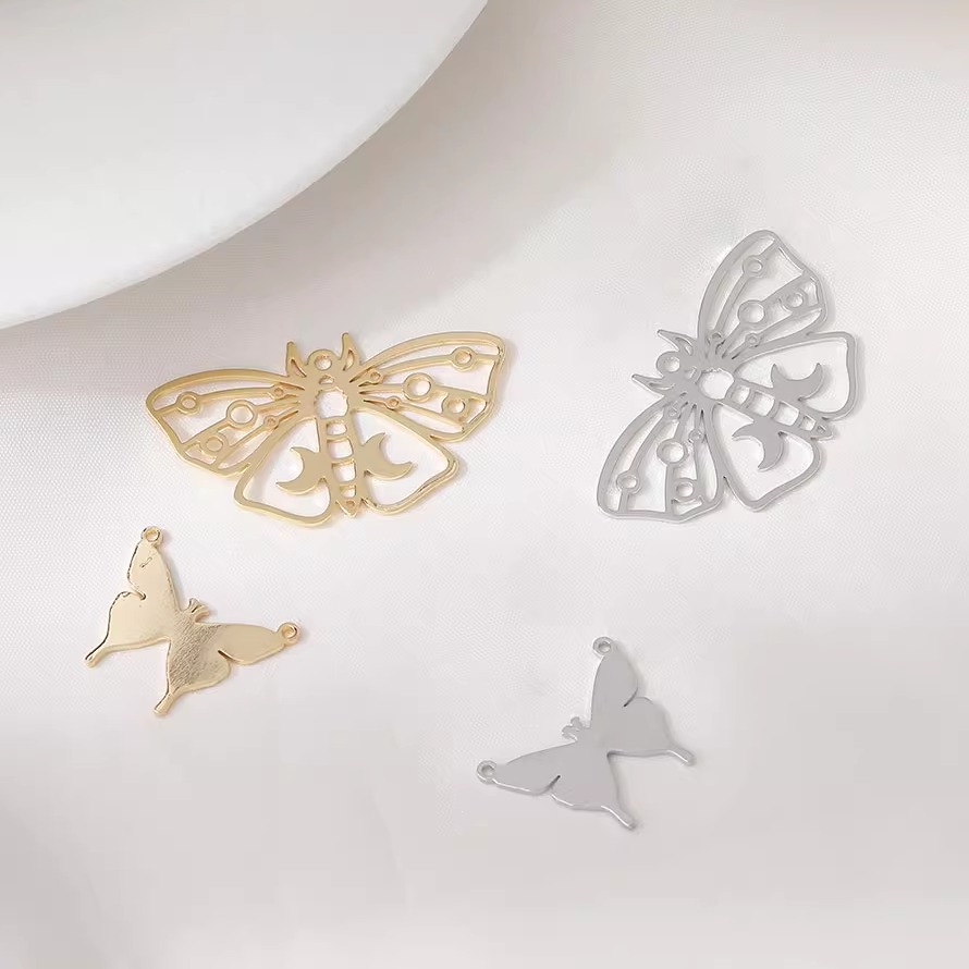 6 Buah 14K Lembaran Berlapis E - Butterfly Pendant Necklace ulasan dan harga