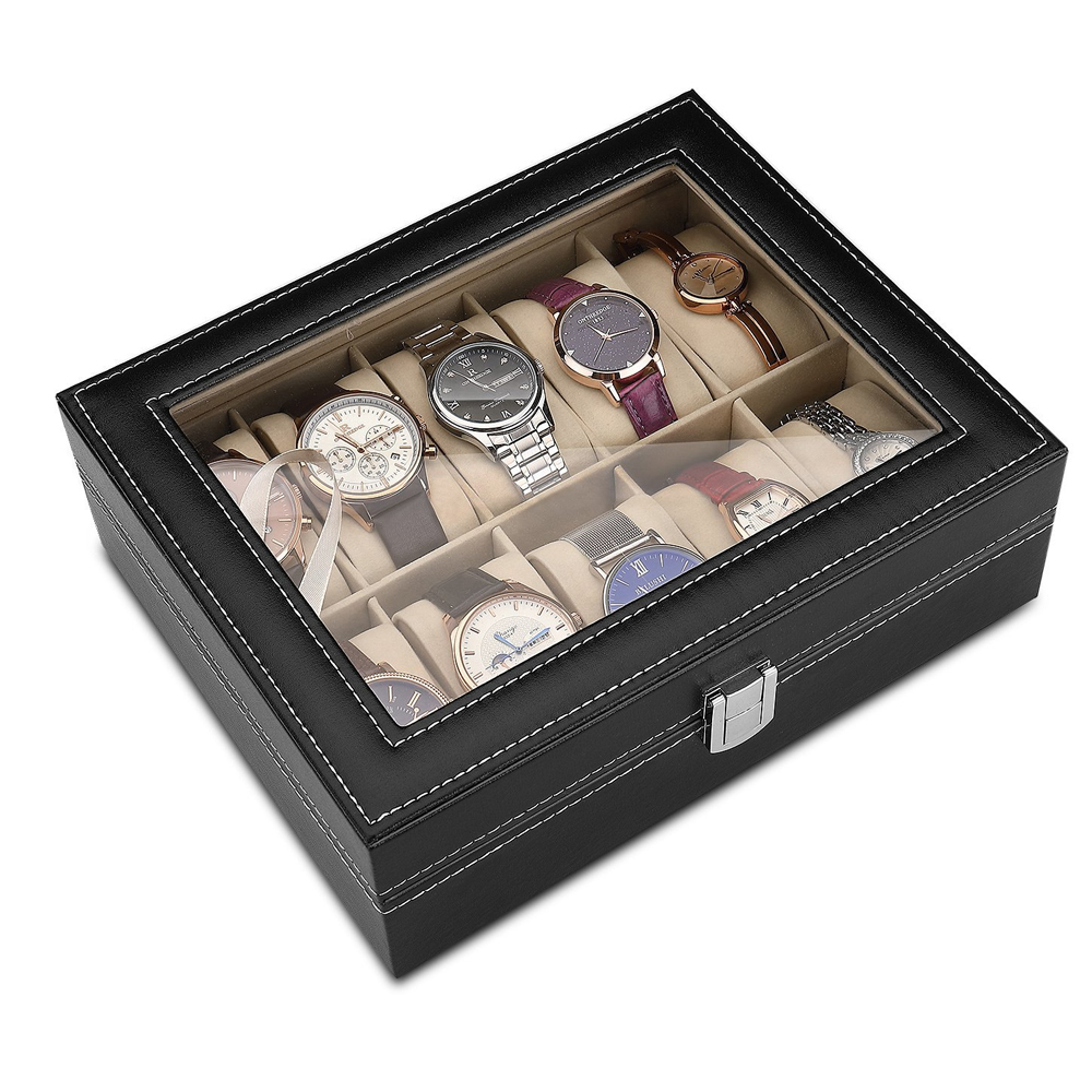 10-bit kulit PU abu-abu flanel - Best Jewelry Watches For Men ulasan dan harga