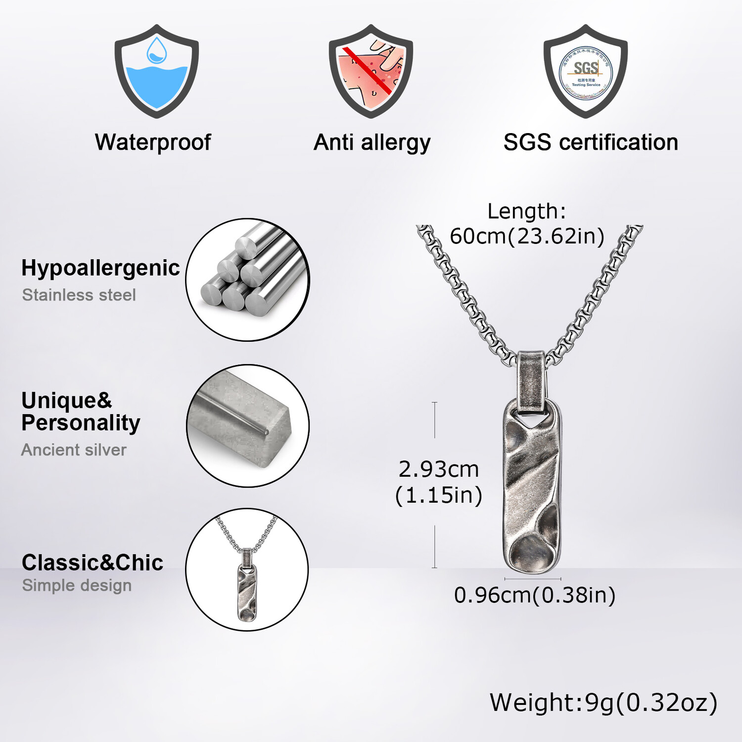 Kalung Liontin Dogtag Kecil un - Mens Dog Tag Necklace ulasan dan harga