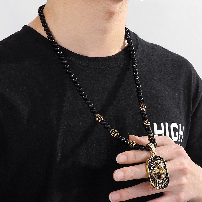 Kalung liontin Singa/serigala  - Mens Dog Tag Necklace ulasan dan harga