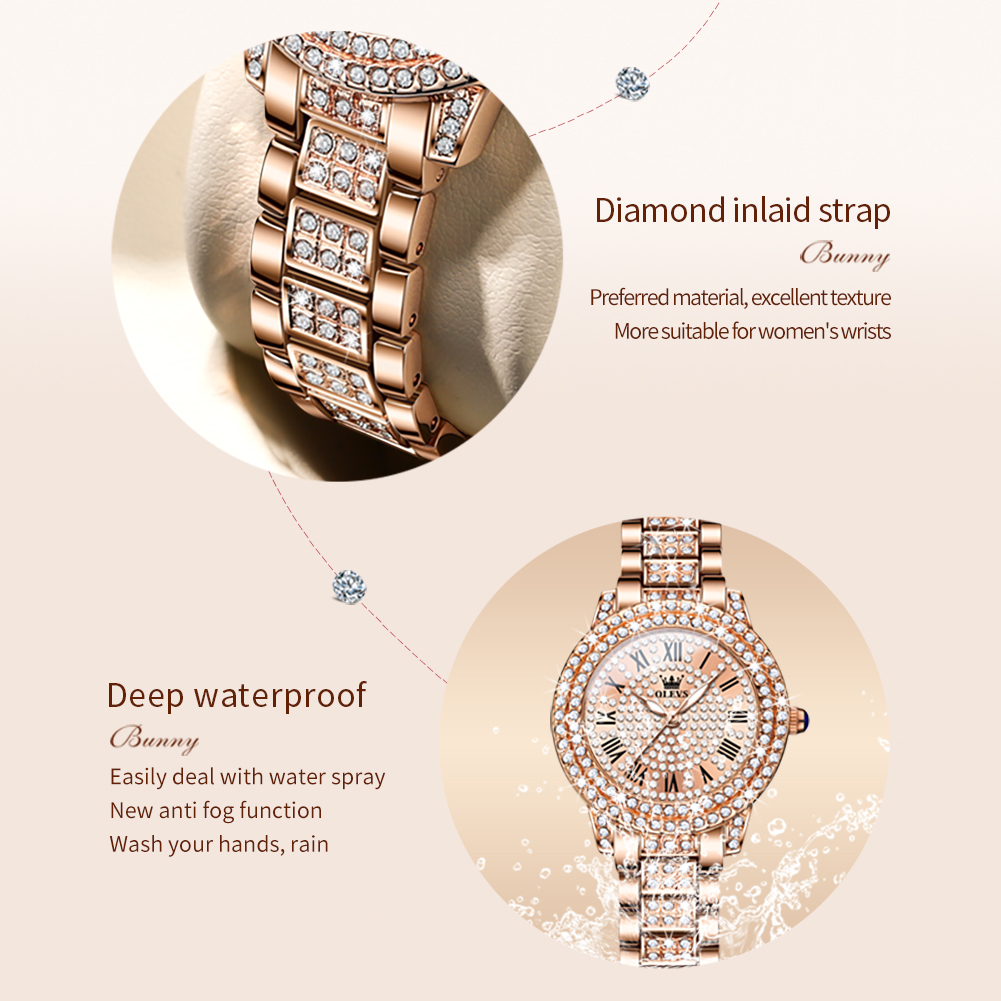 OLEVS jam tangan kuarsa wanita - Jewelry Watches Women ulasan dan harga