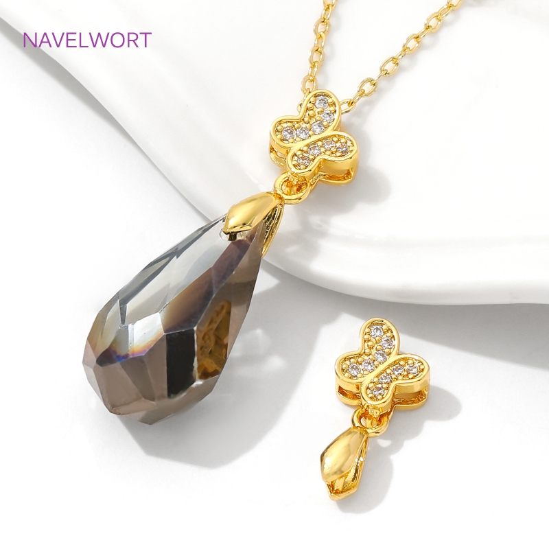 Kuningan Pinch Bails 18K Emas  - Butterfly Pendant Necklace ulasan dan harga